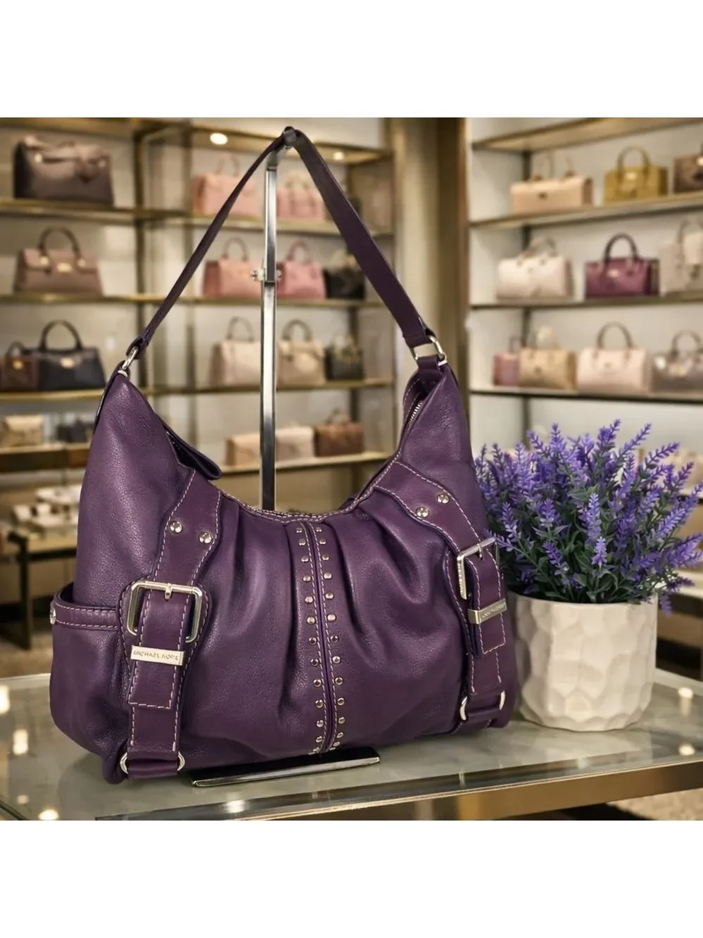 Michael Kors Purple Leather Women's Bag‎
